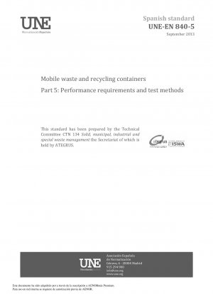 Mobile waste and recycling containers - Part 5: Performance requirements and test methods