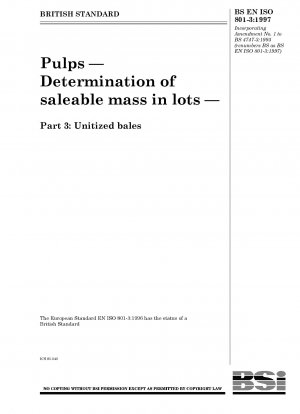 Pulps — Determination of saleable mass in lots — Part 3 : Unitized bales