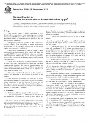 Standard Practice for Process for Inactivation of Rodent Retrovirus by pH