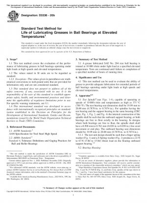 Standard Test Method for Life of Lubricating Greases in Ball Bearings at Elevated Temperatures