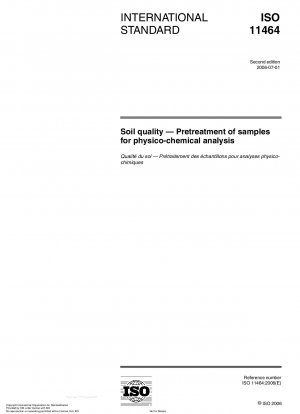 Soil quality - Pretreatment of samples for physico-chemical analysis