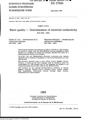 Water quality; determination of electrical conductivity (ISO 7888:1985)