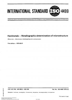 Hardmetals; Metallographic determination of microstructure