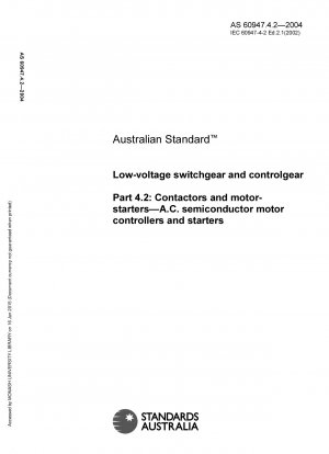 Low-voltage switchgear and controlgear - Contactors and motor-starters - A.C. semiconductor motor controllers and starters