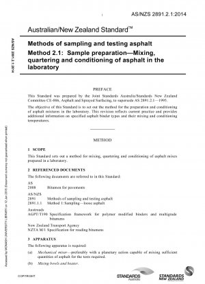 Bitumen Sampling and Testing Methods Sample Preparation Laboratory Mixing, Quartering and Conditioning of Bitumen