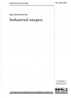 Specification for Industrial oxygen