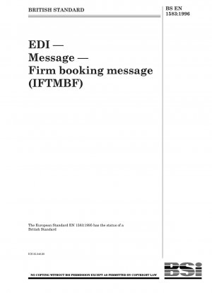EDI — Message — Firm booking message (IFTMBF)