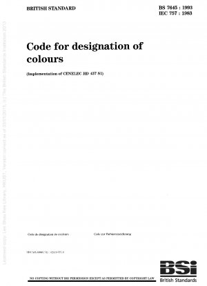 Code for designation of colours