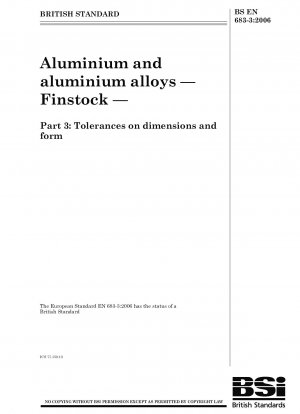 Aluminium and aluminium alloys - Finstock - Part 3: Tolerances on dimensions and form