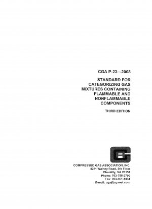 STANDARD FOR CATEGORIZING GAS MIXTURES CONTAINING FLAMMABLE AND NONFLAMMABLE COMPONENTS THIRD EDITION