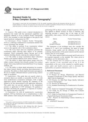 Standard Guide for X-Ray Compton Scatter Tomography