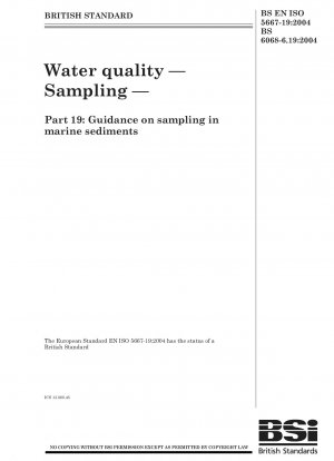 Water quality. Sampling. Guidance on sampling in marine sediments