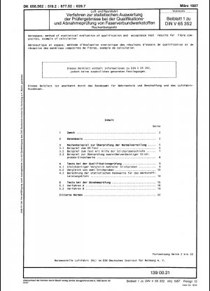 Aerospace; method of statistical evaluation of qualification and acceptance test results for fibre composites; example of calculation