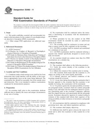 Standard Guide for PDD Examination Standards of Practice