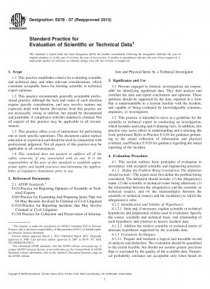 Standard Practice for  Evaluation of Scientific or Technical Data