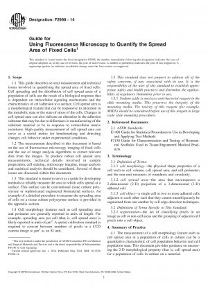 Guide for  Using Fluorescence Microscopy to Quantify the Spread Area of  Fixed Cells