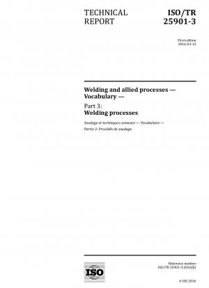 Welding and allied processes - Vocabulary - Part 3: Welding processes