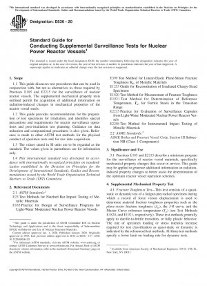 Standard Guide for Conducting Supplemental Surveillance Tests for Nuclear Power Reactor Vessels