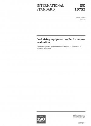 Coal sizing equipment — Performance evaluation