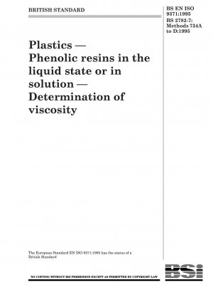 Plastics — Phenolic resins in the liquid state or in solution — Determination of viscosity