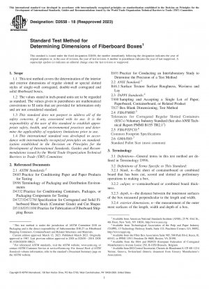 Standard Test Method for Determining Dimensions of Fiberboard Boxes
