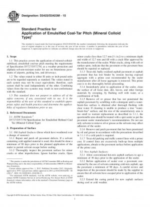 Standard Practice for  Application of Emulsified Coal-Tar Pitch (Mineral Colloid Type)