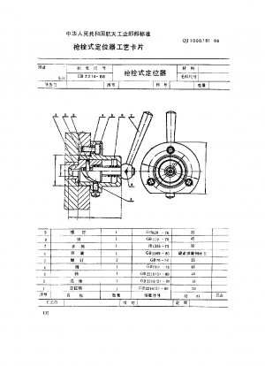 Machine tool fixture parts and components process card gun bolt positioner