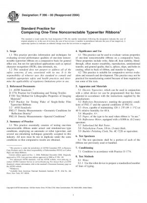 Standard Practice for Comparing One-Time Noncorrectable Typewriter Ribbons