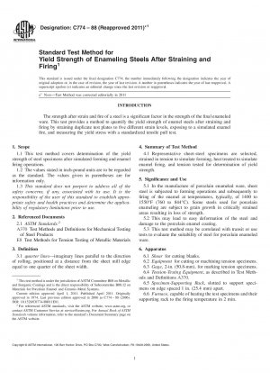Standard Test Method for Yield Strength of Enameling Steels After Straining and Firing
