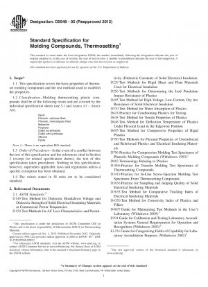 Standard Specification for Molding Compounds, Thermosetting