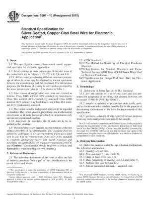 Standard Specification for Silver-Coated, Copper-Clad Steel Wire for Electronic Application