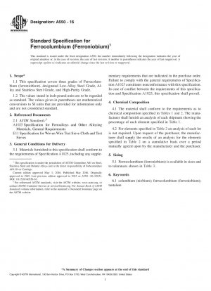 Standard Specification for  Ferrocolumbium (Ferroniobium)