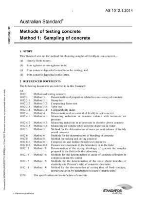 Methods of testing concrete, Method 1: Sampling of concrete