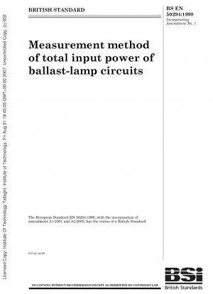 Measurement method of total input power of ballast - lamp circuits
