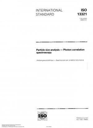 Particle size analysis - Photon correlation spectroscopy