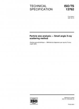 Particle size analysis - Small angle X-ray scattering method