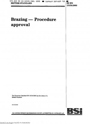 Brazing - Procedure approval