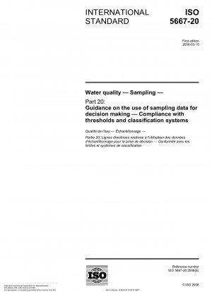Water quality - Sampling - Part 20: Guidance on the use of sampling data for decision making - Compliance with thresholds and classification systems