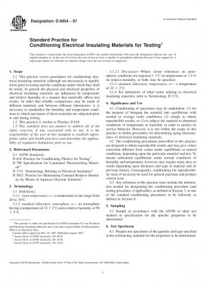 Standard Practice for Conditioning Electrical Insulating Materials for Testing