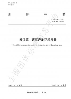 Vegetables environmental quality for production area of Xiangjiang yuan