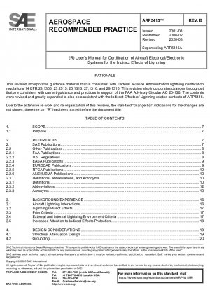 User?s Manual for Certification of Aircraft Electrical/Electronic Systems for the Indirect Effects of Lightning