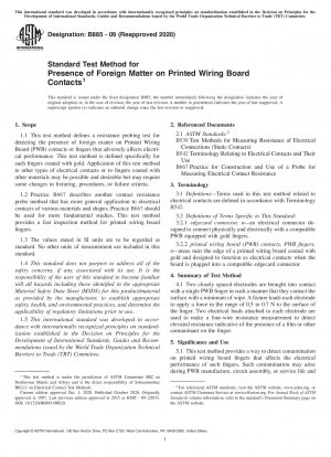 Standard Test Method for Presence of Foreign Matter on Printed Wiring Board Contacts