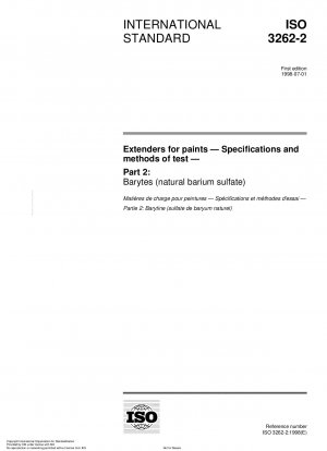 Extenders for paints - Specifications and methods of test - Part 2: Barytes (natural barium sulfate)