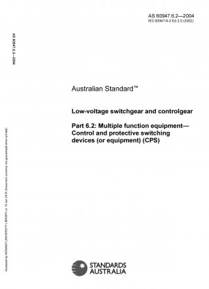 Low-voltage switchgear and controlgear - Multiple function equipment - Control and protective switching devices (or equipment) (CPS)