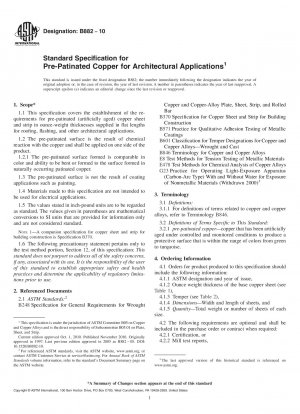 Specification for Pre-Patinated Copper for Architectural Applications