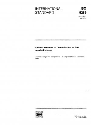 Oilseed residues; determination of free residual hexane