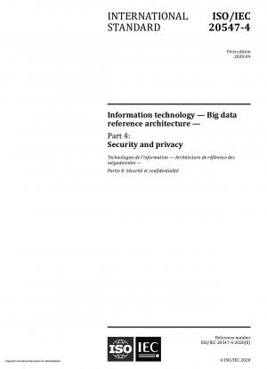 Information technology — Big data reference architecture — Part 4: Security and privacy