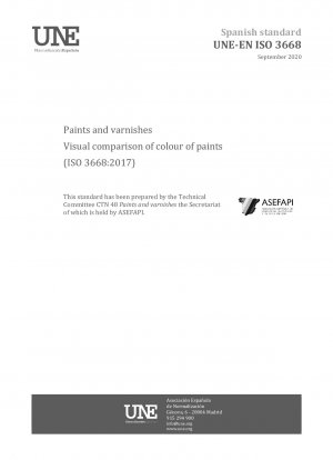 Paints and varnishes - Visual comparison of colour of paints (ISO 3668:2017)