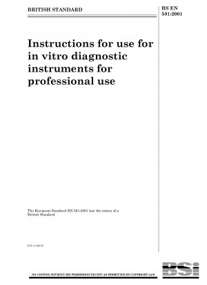 Instructions for use for in vitro diagnostic instruments for professional use