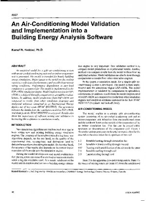 An Air-Conditioning Model Validation and Implementation into a Building Energy Analysis Software